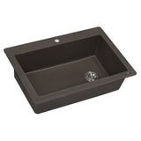 33 x 22 inch Drop-in Topmount Granite Composite Single Bowl Kitchen Sink