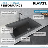 33 x 22 inch Drop-in Topmount Granite Composite Single Bowl Kitchen Sink