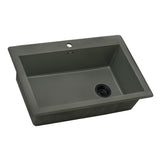 33 x 22 inch Drop-in Topmount Granite Composite Single Bowl Kitchen Sink