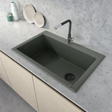 33 x 22 inch Drop-in Topmount Granite Composite Single Bowl Kitchen Sink