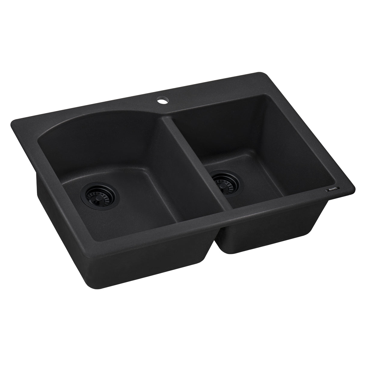 33 x 22 inch Dual - Mount Granite Composite Double Bowl Kitchen Sink - BUILDMYPLACE