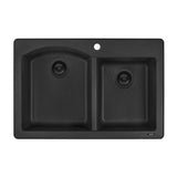 33 x 22 inch Dual - Mount Granite Composite Double Bowl Kitchen Sink - BUILDMYPLACE