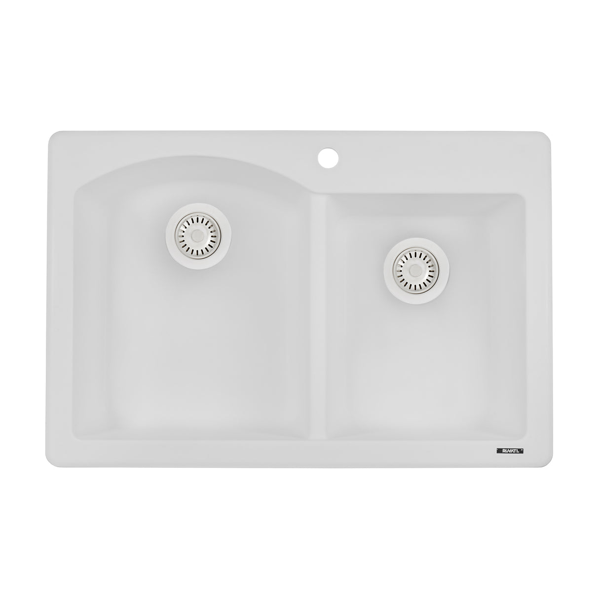 33 x 22 inch Dual - Mount Granite Composite Double Bowl Kitchen Sink - BUILDMYPLACE