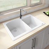 33 x 22 inch Dual - Mount Granite Composite Double Bowl Kitchen Sink - BUILDMYPLACE