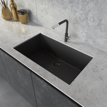 30 x 18 inch Granite Composite Undermount Single Bowl Kitchen Sink