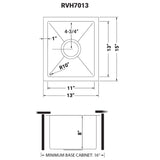 Undermount Bar Prep Tight Radius 16 Gauge Kitchen Sink Stainless Steel Single Bowl