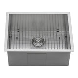 Undermount 16 Gauge Zero Radius Kitchen Sink Stainless Steel Single Bowl