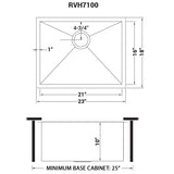 Undermount 16 Gauge Zero Radius Kitchen Sink Stainless Steel Single Bowl