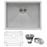 Undermount 16 Gauge Zero Radius Kitchen Sink Stainless Steel Single Bowl