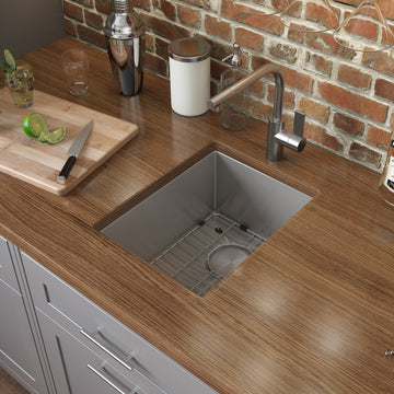 16 x 18 inch Undermount Bar Prep Tight Radius 16 Gauge Kitchen Sink Stainless Steel Single Bowl