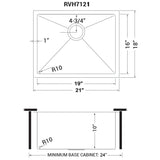 Undermount 16 Gauge Tight Radius Bar Prep Sink Stainless Steel Single Bowl