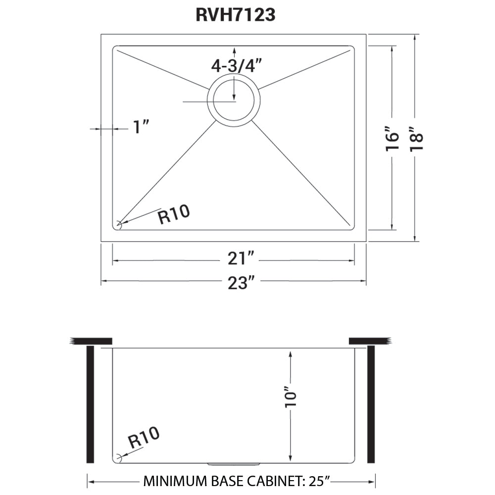 Undermount 16 Gauge Tight Radius Bar Prep Sink Stainless Steel Single Bowl