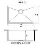 Undermount 16 Gauge Tight Radius Bar Prep Sink Stainless Steel Single Bowl