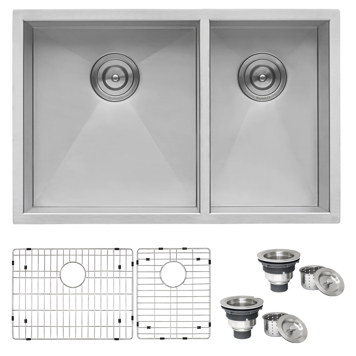 Undermount 60/40 Double Bowl Zero Radius 16 Gauge Stainless Steel Kitchen Sink