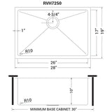 Undermount 16 Gauge Tight Radius Bar Prep Sink Stainless Steel Single Bowl