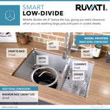 Low-Divide Undermount Tight Radius 60/40 Double Bowl 16 Gauge Stainless Steel Kitchen Sink