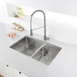 Low-Divide Undermount Tight Radius 60/40 Double Bowl 16 Gauge Stainless Steel Kitchen Sink