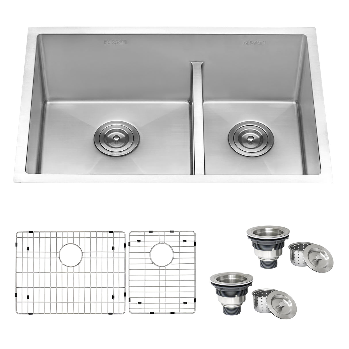 Low-Divide Undermount Tight Radius 60/40 Double Bowl 16 Gauge Stainless Steel Kitchen Sink