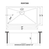 Undermount 16 Gauge Tight Radius Bar Prep Sink Stainless Steel Single Bowl