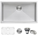 Undermount 16 Gauge Tight Radius Bar Prep Sink Stainless Steel Single Bowl