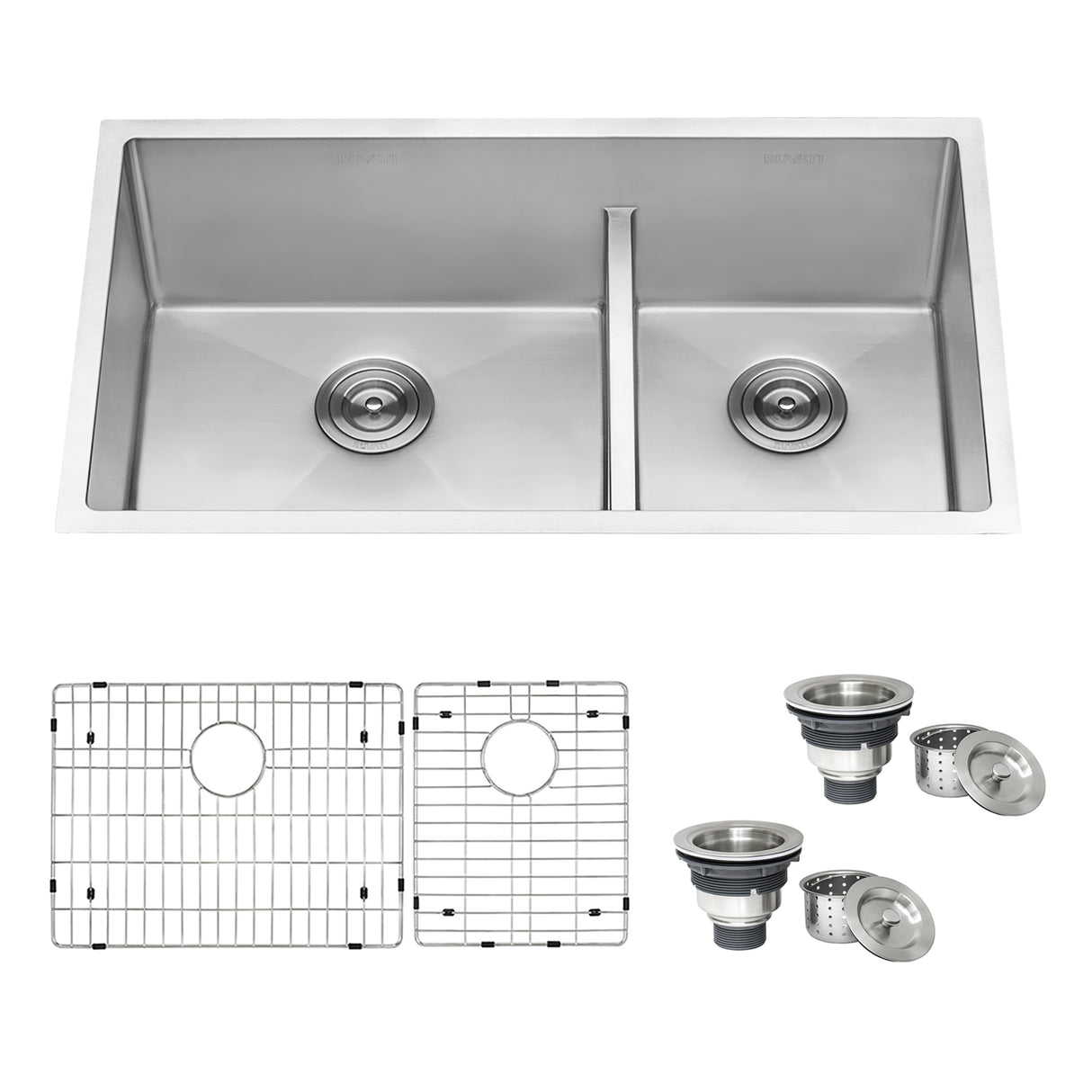 Low-Divide Undermount Tight Radius 60/40 Double Bowl 16 Gauge Stainless Steel Kitchen Sink