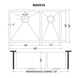 Undermount 60/40 Double Bowl Zero Radius 16 Gauge Stainless Steel Kitchen Sink