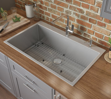 30 x 22 inch Drop-in Tight Radius Topmount 16 Gauge Stainless Steel Kitchen Sink Single Bowl