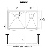 Stainless Steel 60/40 Double Bowl Apron-Front Farmhouse Kitchen Sink