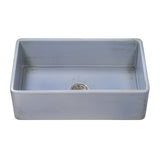 33 x 20 inch Fireclay Reversible Farmhouse Apron - Front Kitchen Sink Single Bowl - BUILDMYPLACE