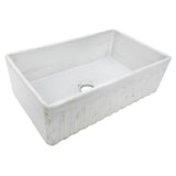 33 x 20 inch Fireclay Reversible Farmhouse Apron - Front Kitchen Sink Single Bowl - BUILDMYPLACE