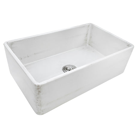 33 x 20 inch Fireclay Reversible Farmhouse Apron - Front Kitchen Sink Single Bowl - BUILDMYPLACE