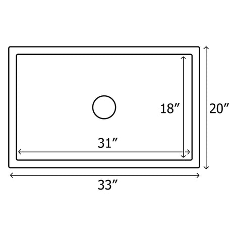 33 x 20 inch Fireclay Reversible Farmhouse Apron - Front Kitchen Sink Single Bowl - BUILDMYPLACE