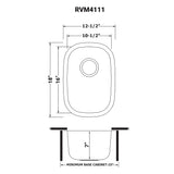 Undermount 16 Gauge Stainless Steel Bar Prep Sink