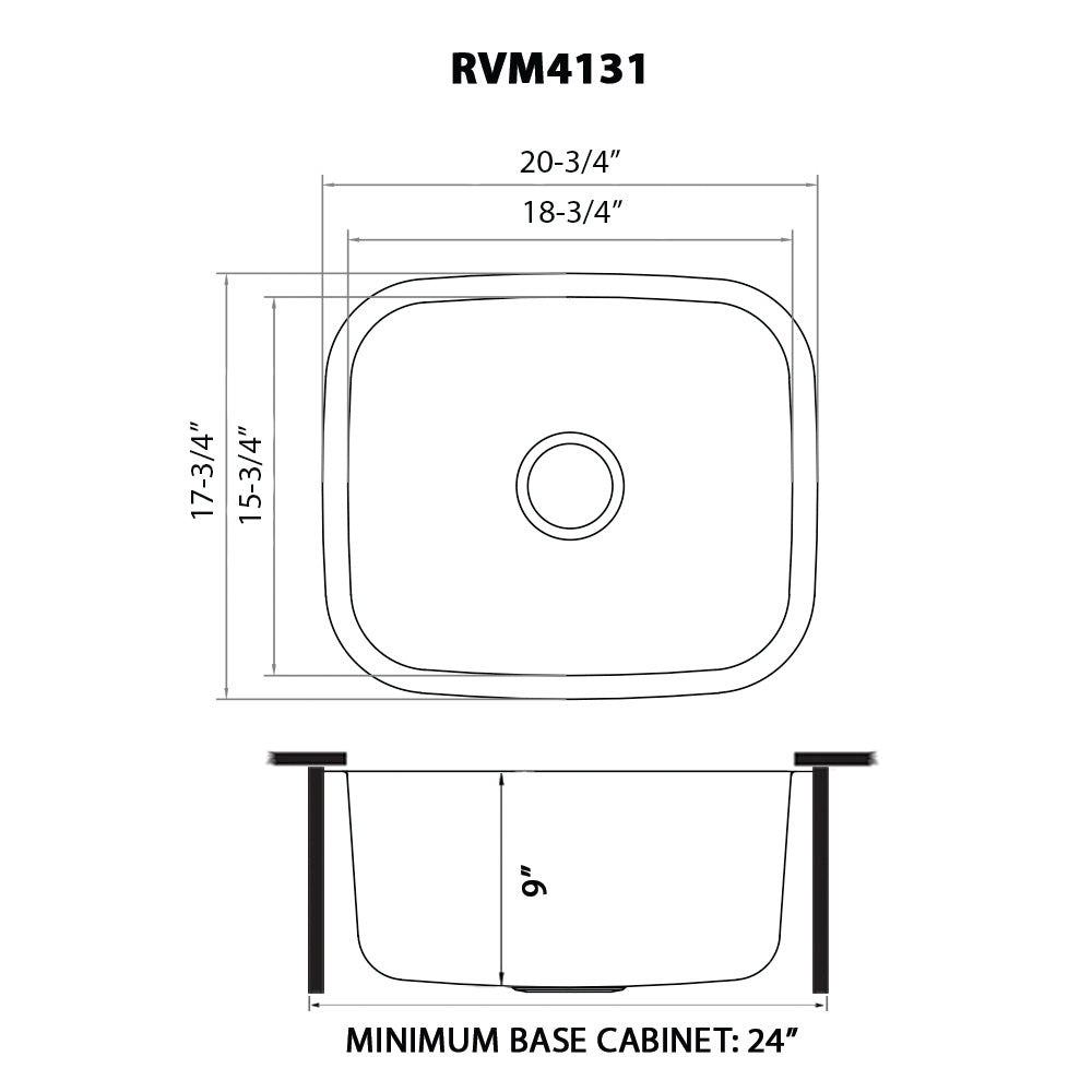 Undermount 16 Gauge Stainless Steel Kitchen Sink Single Bowl