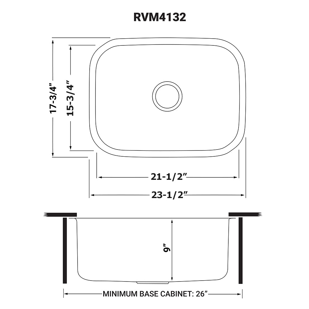 Undermount 16 Gauge Stainless Steel Kitchen Sink Single Bowl