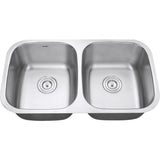 Undermount 50/50 Double Bowl 16 Gauge Stainless Steel Kitchen Sink