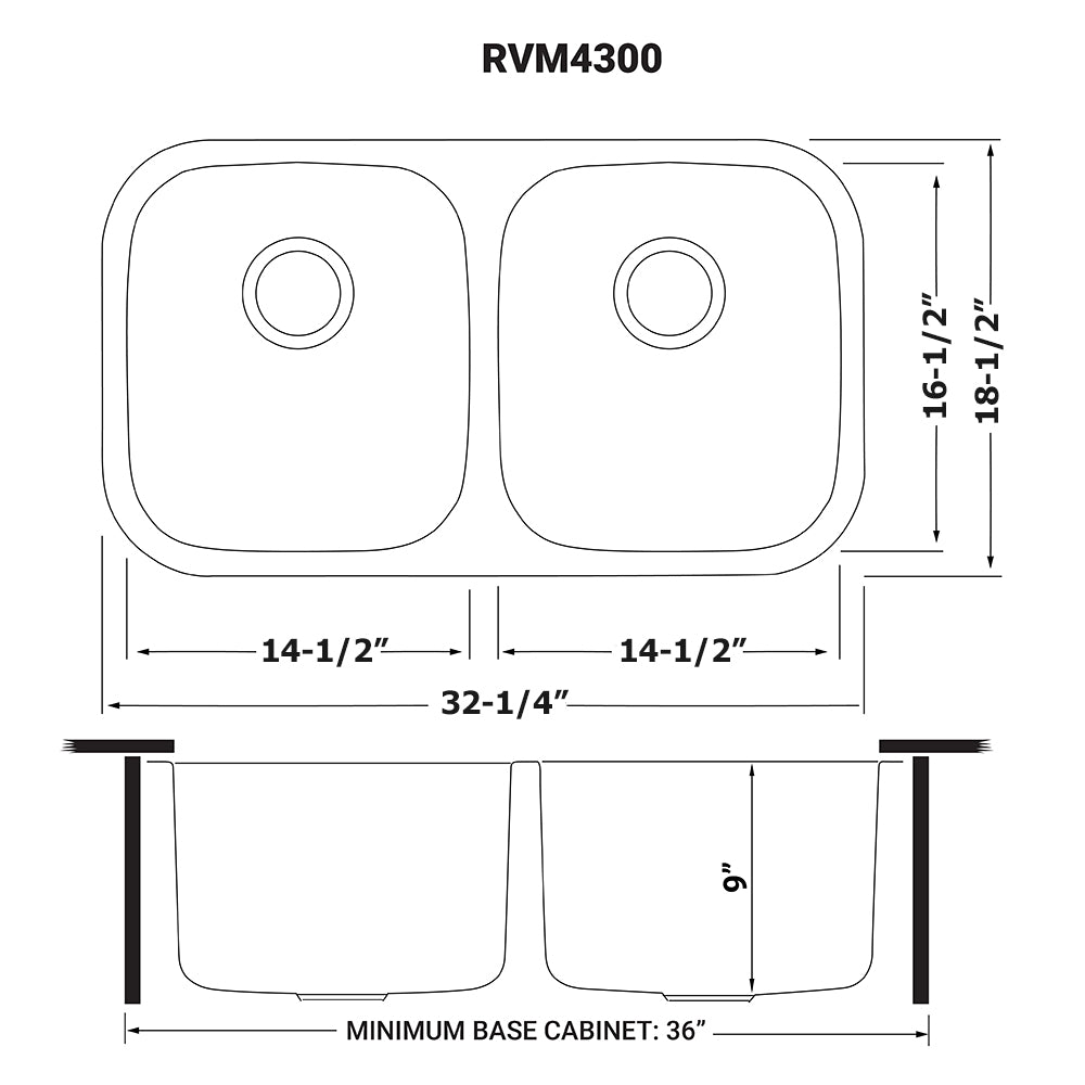 Undermount 50/50 Double Bowl 16 Gauge Stainless Steel Kitchen Sink