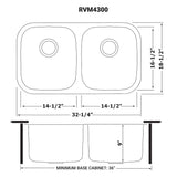 Undermount 50/50 Double Bowl 16 Gauge Stainless Steel Kitchen Sink