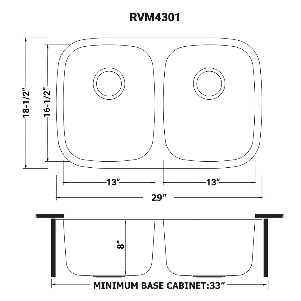 Undermount 50/50 Double Bowl 16 Gauge Stainless Steel Kitchen Sink