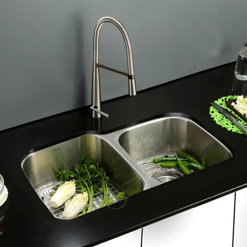 32-inch Undermount Double Bowl 16 Gauge Stainless Steel Kitchen Sink