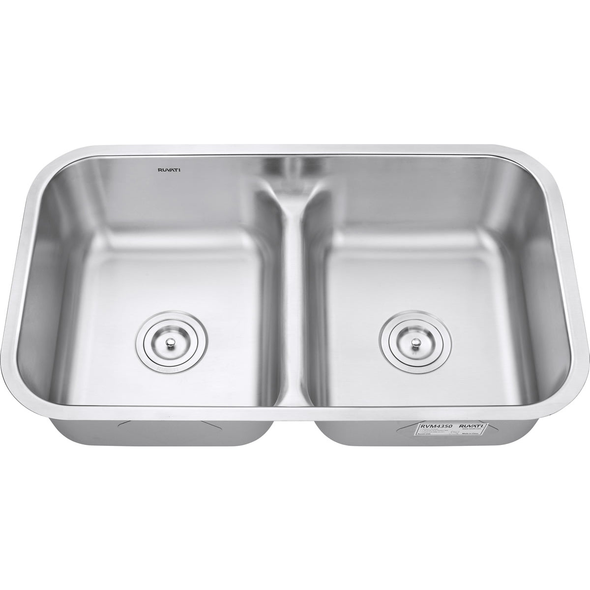 32 inch Stainless Steel Undermount Large Double Bowl Low Divider Kitchen Sink - Classic 32L 50/50