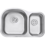 Undermount 32-inch Double Bowl 16 Gauge Stainless Steel