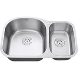 Undermount 32-inch Double Bowl 16 Gauge Stainless Steel