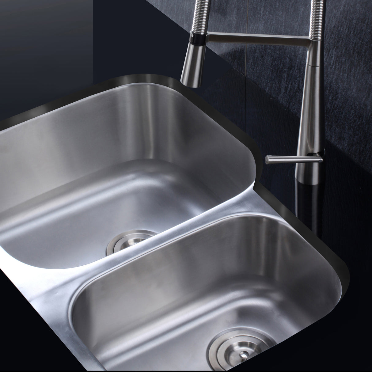 Undermount 29-inch  Double Bowl 16 Gauge Stainless Steel Kitchen Sink