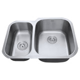 Undermount 29-inch  Double Bowl 16 Gauge Stainless Steel Kitchen Sink