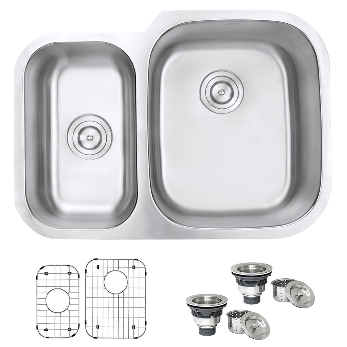 Undermount 29-inch  Double Bowl 16 Gauge Stainless Steel Kitchen Sink