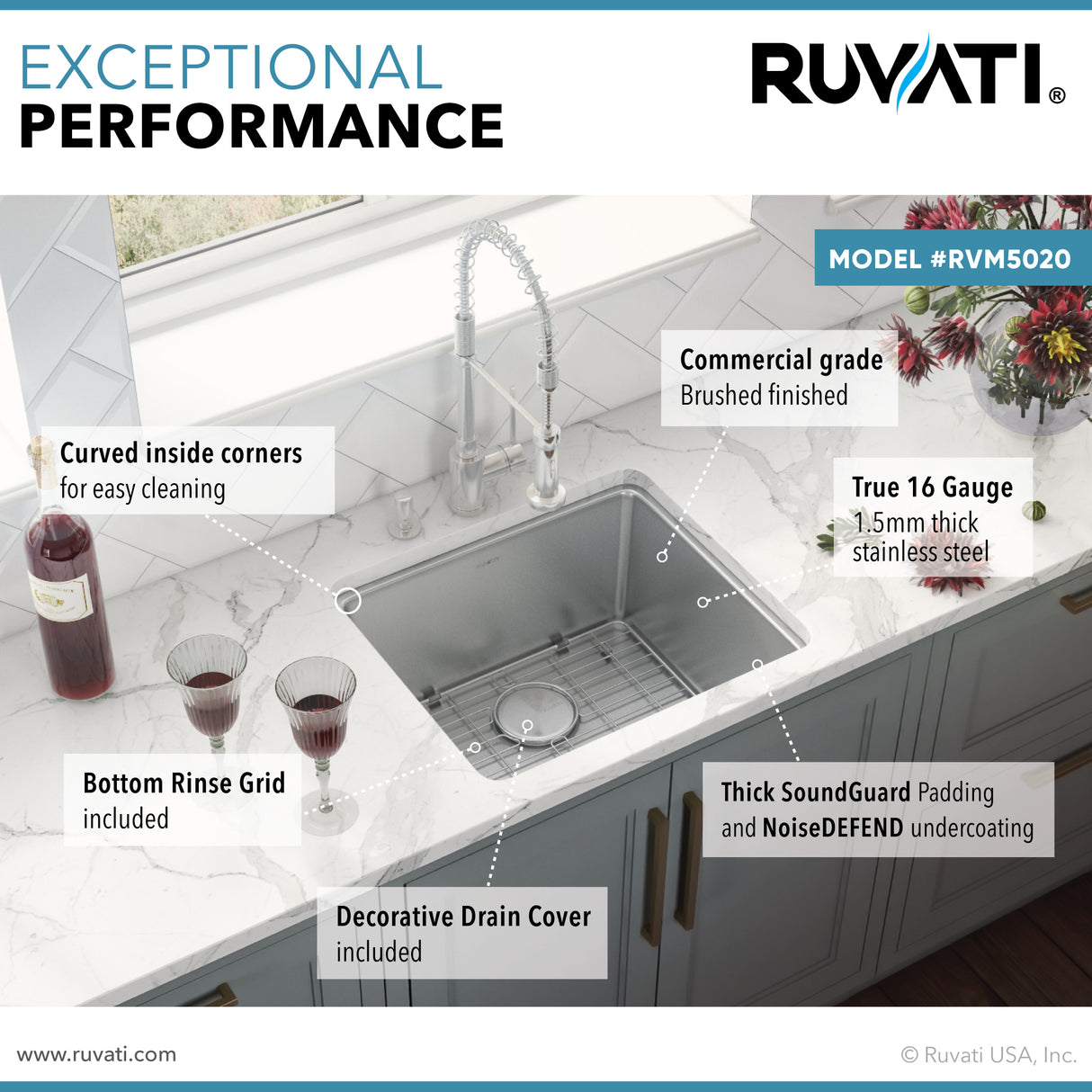 Undermount Bar Prep Kitchen Sink 16 Gauge Stainless Steel Single Bowl