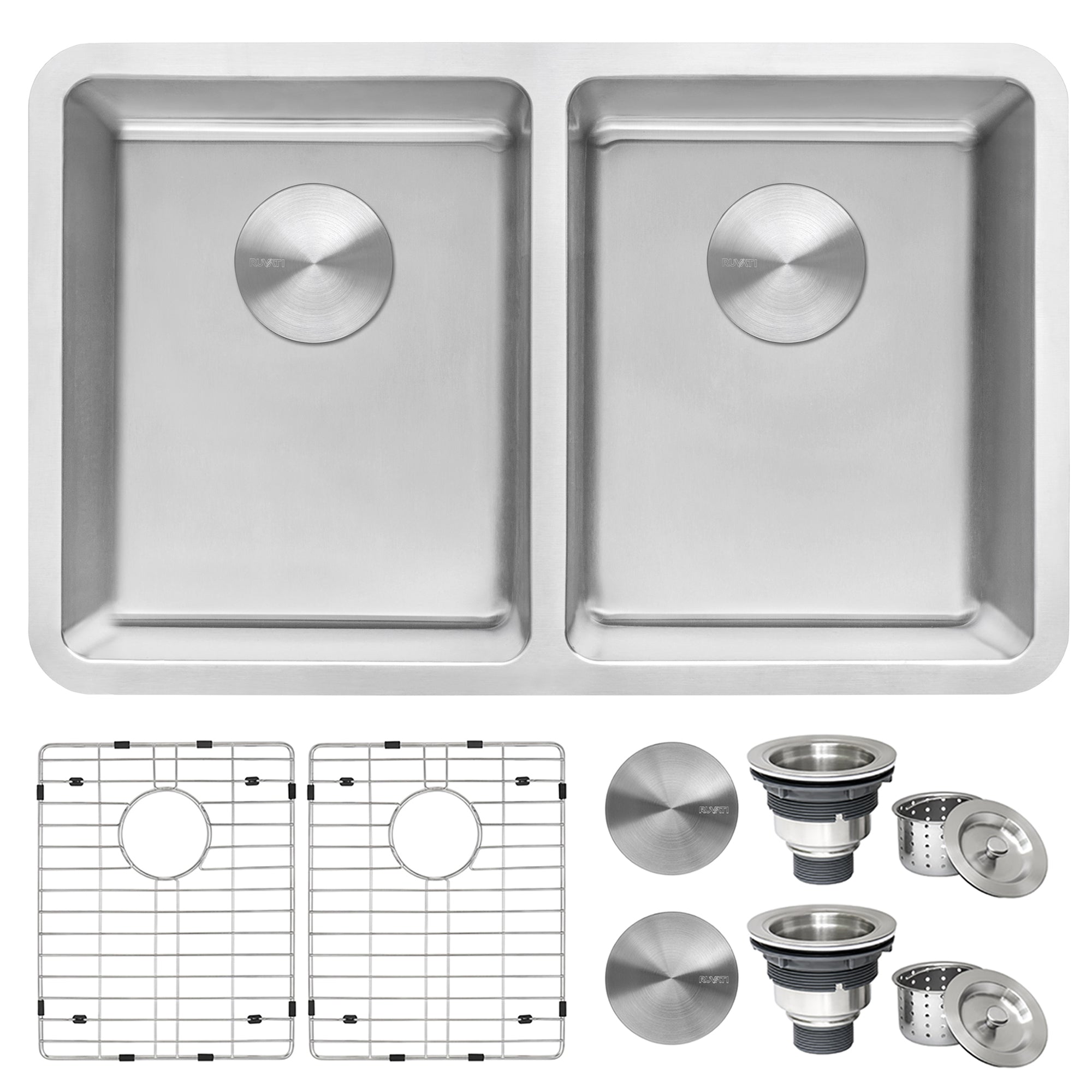 Undermount Kitchen Sink 50/50 Double Bowl 16 Gauge Stainless Steel