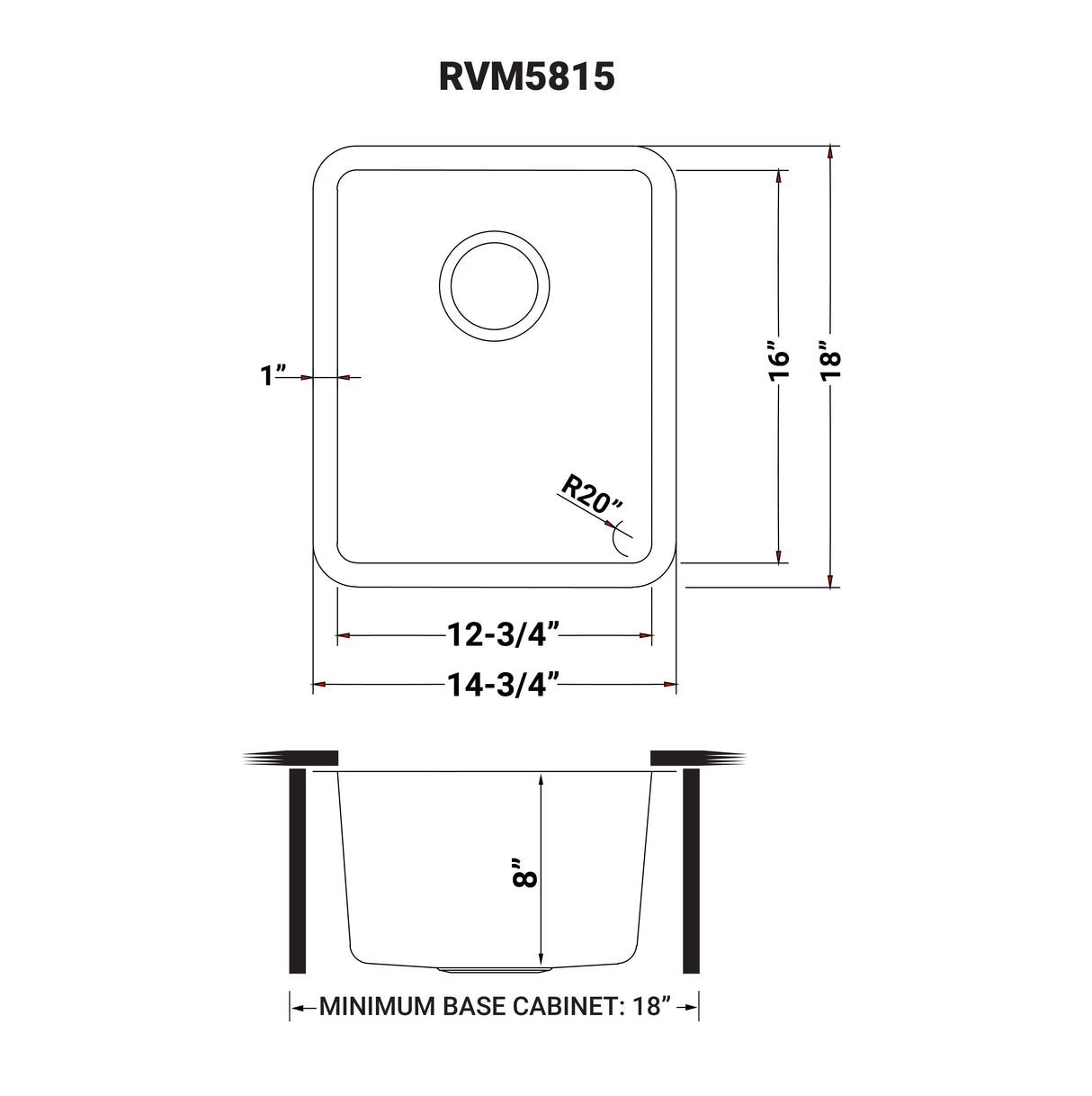 Undermount Bar Prep Kitchen Sink 16 Gauge Stainless Steel Single Bowl