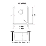 Undermount Bar Prep Kitchen Sink 16 Gauge Stainless Steel Single Bowl